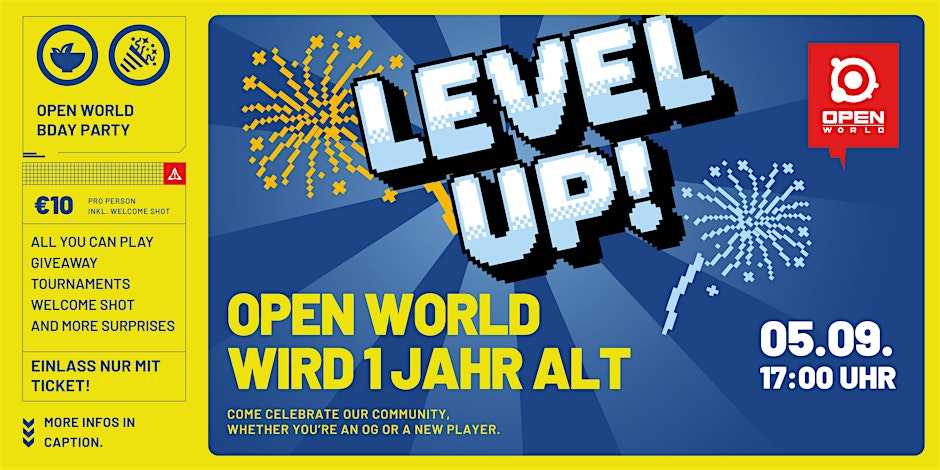 LEVEL UP: HAPPY BIRTHDAY, OPEN WORLD!