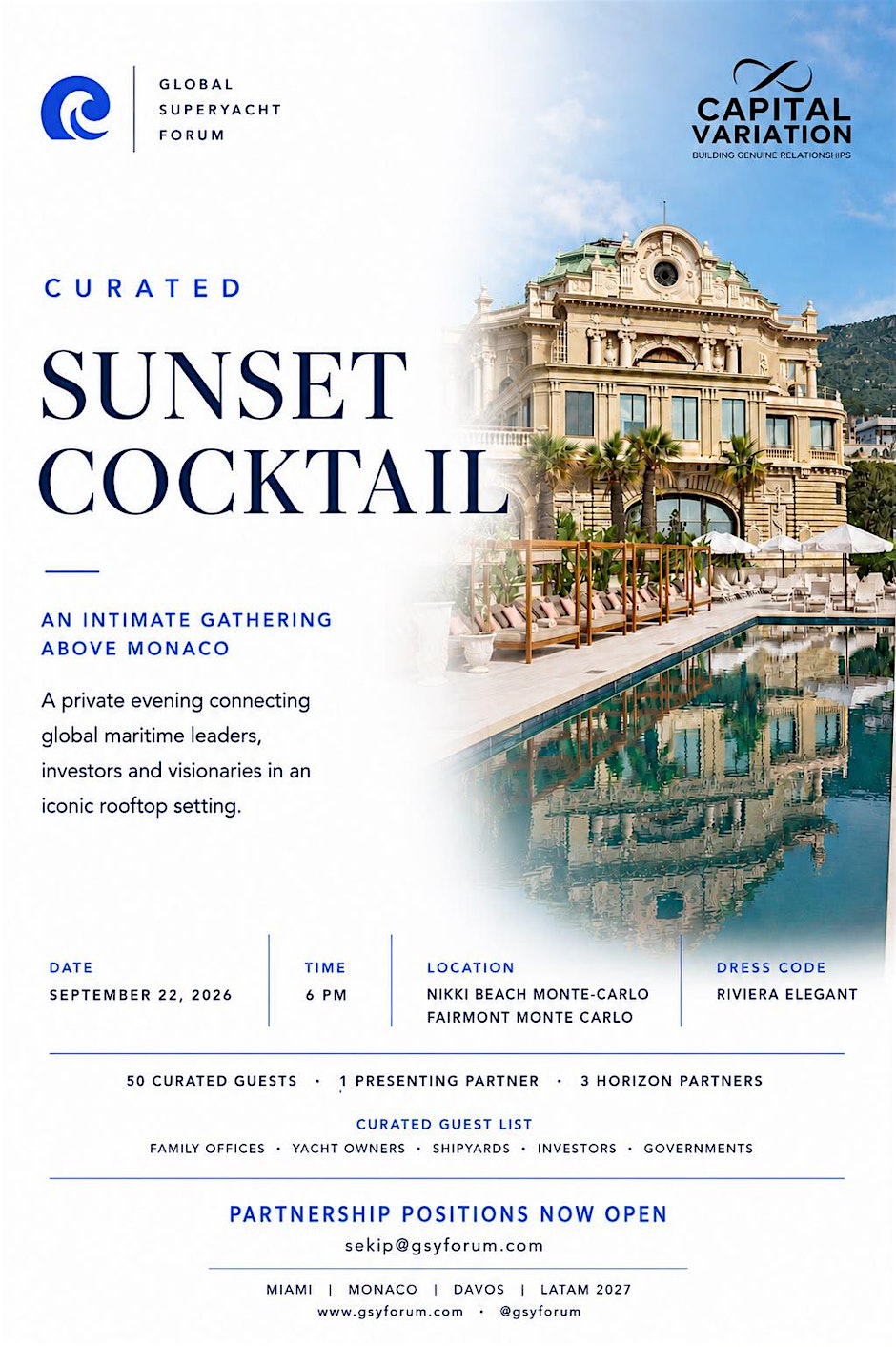 GSY Forum & Capital Variation come to Monaco!