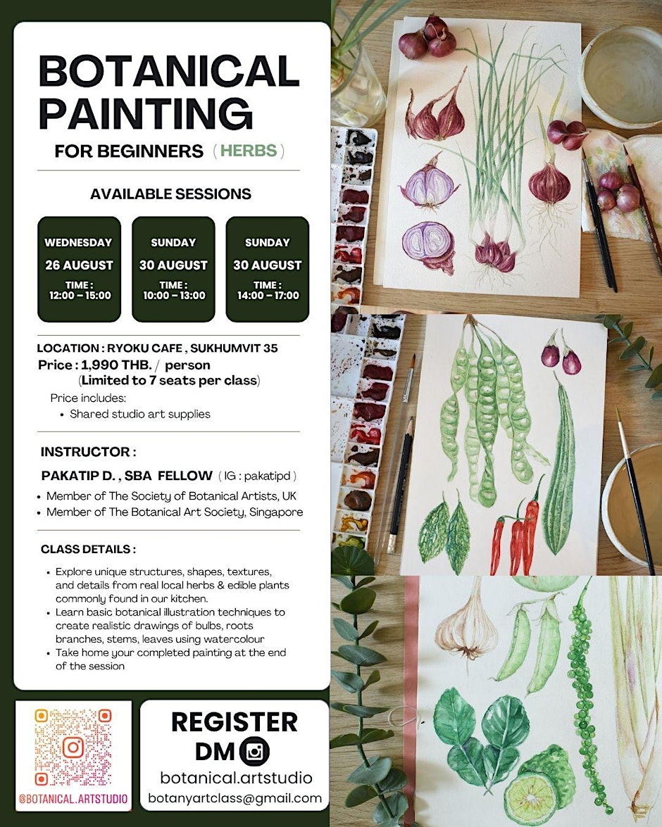 BOTANICAL PAINTING CLASS FOR BEGINNERS (HERBS)
