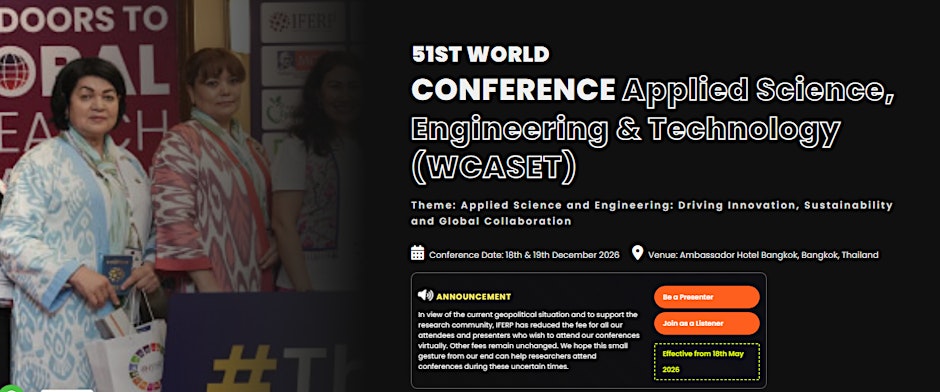 51st World Conference on Applied Science, Engineering & Technology(WCASET)